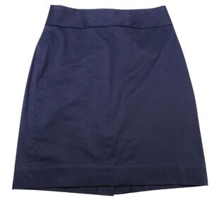 Banana Republic‎ Navy Blue Skirt Stretch A-Line Size 6 Knee Length Business
